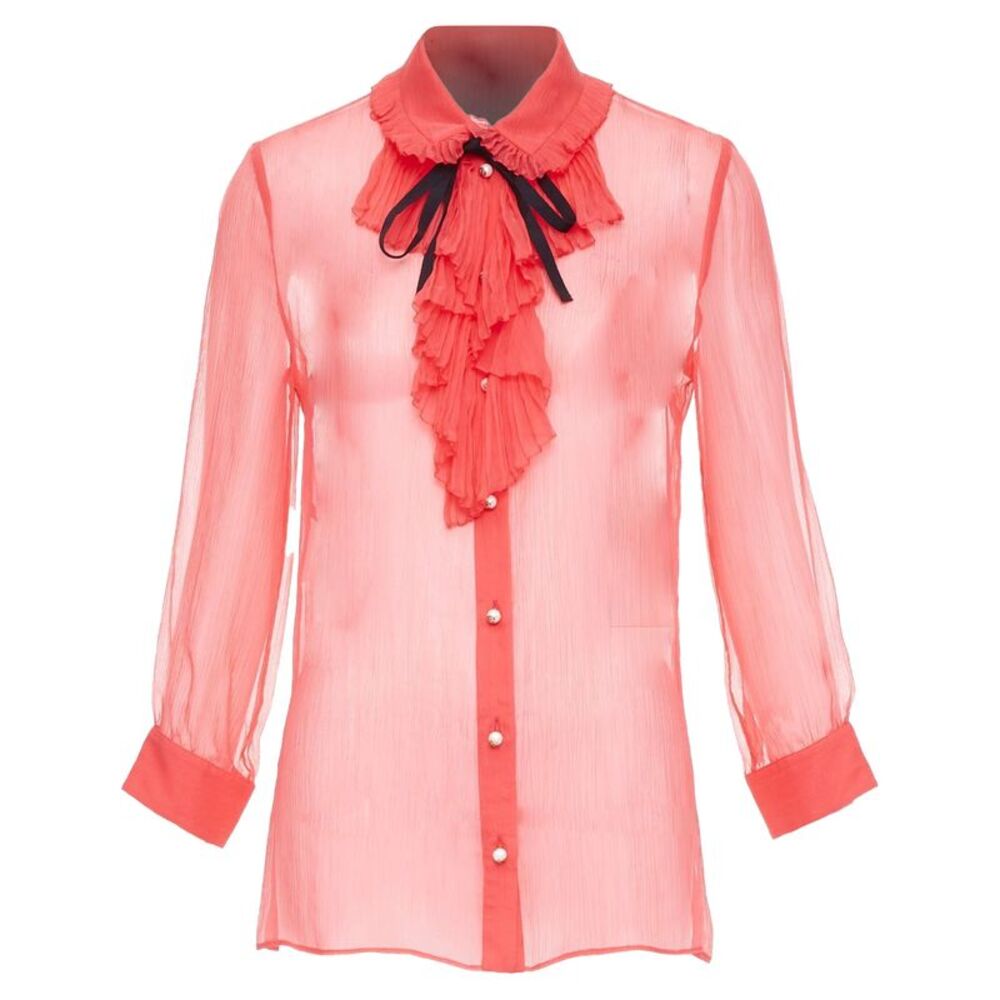 Gucci Silk Chiffon Ruffle Blouse